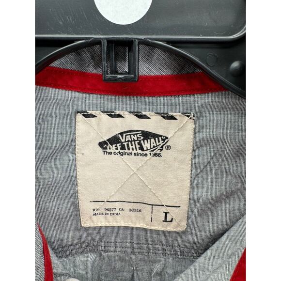 Vans Men's Gray Long Sleeve Button-Up Casual Shirt Size Large - Picture 3 of 4